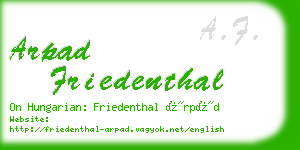 arpad friedenthal business card